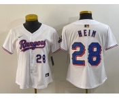 Women's Texas Rangers #28 Jonah Heim Number White 2024 Gold Collection Limited Cool Base Jersey