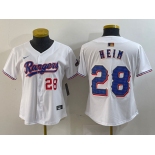 Women's Texas Rangers #28 Jonah Heim Number White 2024 Gold Collection Limited Cool Base Jerseys