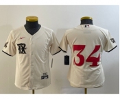 Women's Texas Rangers #34 Nolan Ryan Cream 2023 City Connect Stitched Baseball Jersey