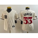 Women's Texas Rangers #53 Adolis Garcia Cream 2023 City Connect Cool Base Stitched Jersey