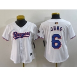 Women's Texas Rangers #6 Josh Jung White 2024 Gold Collection Limited Cool Base Jersey