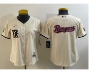 Women's Texas Rangers Big Logo Cream 2023 City Connect Stitched Baseball Jersey