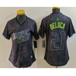 Women'sTampa Bay Rays #21 Jonny DeLuca Charcoal 2024 City Connect Limited Stitched Jersey