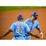 Youth Texas Rangers #27 Tony Beasley Light Blue Cool Base Stitched Baseball Jersey