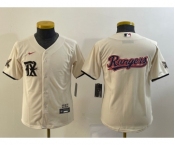 Youth Texas Rangers Big Logo Cream 2023 City Connect Stitched Baseball Jersey