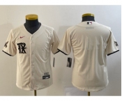 Youth Texas Rangers Blank Cream 2023 City Connect Stitched Baseball Jersey