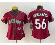 Women's Mexico Baseball #56 Randy Arozarena 2023 Red World Classic Stitched Jersey