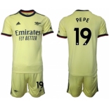 Arsenal F.C #19 Nicolas Pépé Away Soccer Jersey with Shorts1