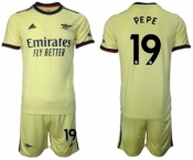 Arsenal F.C #19 Nicolas Pépé Away Soccer Jersey with Shorts1