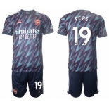 Arsenal F.C #19 Nicolas Pépé Away Soccer Jersey with Shorts