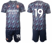 Arsenal F.C #19 Nicolas Pépé Away Soccer Jersey with Shorts