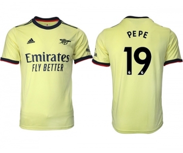 Arsenal F.C #19 Nicolas Pépé Away Soccer Jersey2