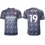 Arsenal F.C #19 Nicolas Pépé Away Soccer Jersey3