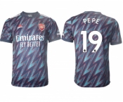 Arsenal F.C #19 Nicolas Pépé Away Soccer Jersey3