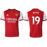 Arsenal F.C #19 Nicolas Pépé Red Home Soccer Jersey1