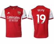 Arsenal F.C #19 Nicolas Pépé Red Home Soccer Jersey1