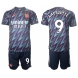 Arsenal F.C #9 Lacazette Away Soccer Jersey with Shorts4