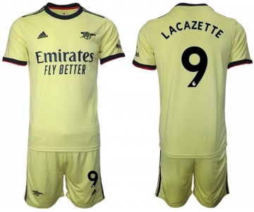 Arsenal F.C #9 Lacazette Away Soccer Jersey with Shorts