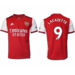 Arsenal F.C #9 Lacazette Red Home Soccer Jersey5