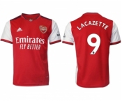 Arsenal F.C #9 Lacazette Red Home Soccer Jersey5