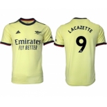 Arsenal F.C #9 Lacazette Yellow Away Soccer Jersey