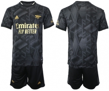 Men's Arsenal F.C Blank 2023 Black Away Soccer Jersey Suit