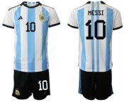 Men's Argentina #10 Diego Maradona White Blue Soccer Jersey Suit