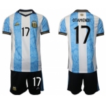 Men's Argentina #17 Otamendi White Blue Home Soccer Jersey Suit