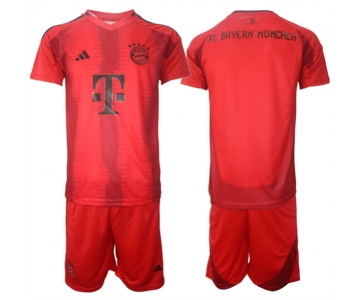 Men's Bayern Munich Custom 2024-25 Red Home Soccer Jersey Suit