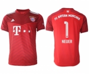 Men's FC Bayern München #1 Neuer Red Home Soccer Jersey