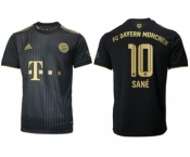 Men's FC Bayern München #10 Leroy Sané Black Away Soccer Jersey