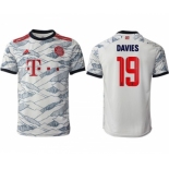 Men's FC Bayern München #19 Alphonso Davies White Away Soccer Jersey