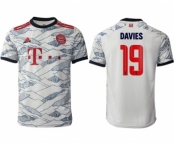 Men's FC Bayern München #19 Alphonso Davies White Away Soccer Jersey