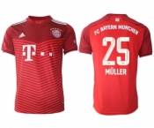 Men's FC Bayern München #25 Thomas Müller Red Home Soccer Jersey