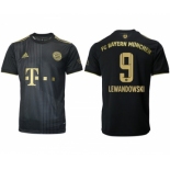 Men's FC Bayern München #9 Robert Lewandowski Black Away Soccer Jersey1