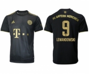 Men's FC Bayern München #9 Robert Lewandowski Black Away Soccer Jersey1