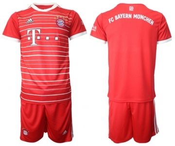 Men's FC Bayern München Blank 22-23 Red Home Soccer Jersey Suit