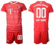 Men's FC Bayern München Custom 22-23 Red Home Soccer Jersey Suit