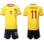 Men's Colombia #11 Cuadrado Yellow Home Soccer Jersey Suit