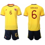 Men's Colombia #6 Davinson Sánchez Yellow Home Soccer Jersey Suit