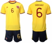 Men's Colombia #6 Davinson Sánchez Yellow Home Soccer Jersey Suit