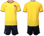 Men's Colombia Blank Yellow Home Soccer Jersey Suit