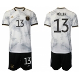 Men's Germany #13 MUller White Home Soccer Jersey Suit