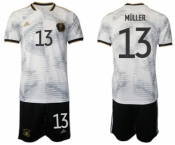 Men's Germany #13 MUller White Home Soccer Jersey Suit