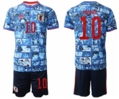 Men's Japan #10 Kagawa Blue Home Soccer Jersey Suit