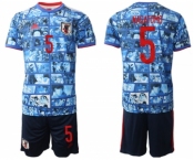 Men's Japan #5 Nagatomo Blue Home Soccer Jersey Suit