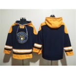 Men's Milwaukee Brewers Blank Black Gold Ageless Must-Have Lace-Up Pullover Hoodie