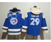 Men's Toronto Blue Jays #29 Joe Carter Royal Ageless Must-Have Lace-Up Pullover Hoodie