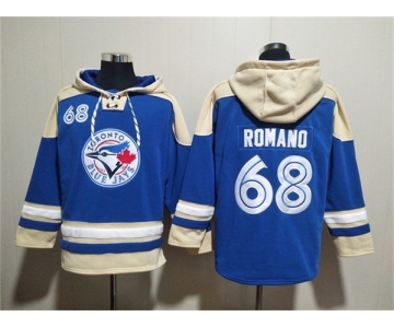 Men's Toronto Blue Jays #68 Jordan Romano Royal Ageless Must-Have Lace-Up Pullover Hoodie