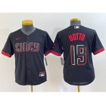 Youth Cincinnati Reds #19 Joey Votto Black 2023 City Connect Cool Base Stitched Jersey